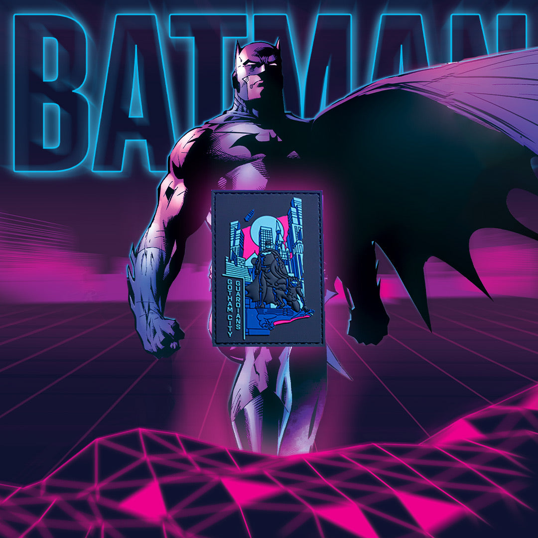 Gotham Guardians Neon Batman Embroidered Patch - Official DC Comics Merchandise for Jackets, Backpacks & Cosplay