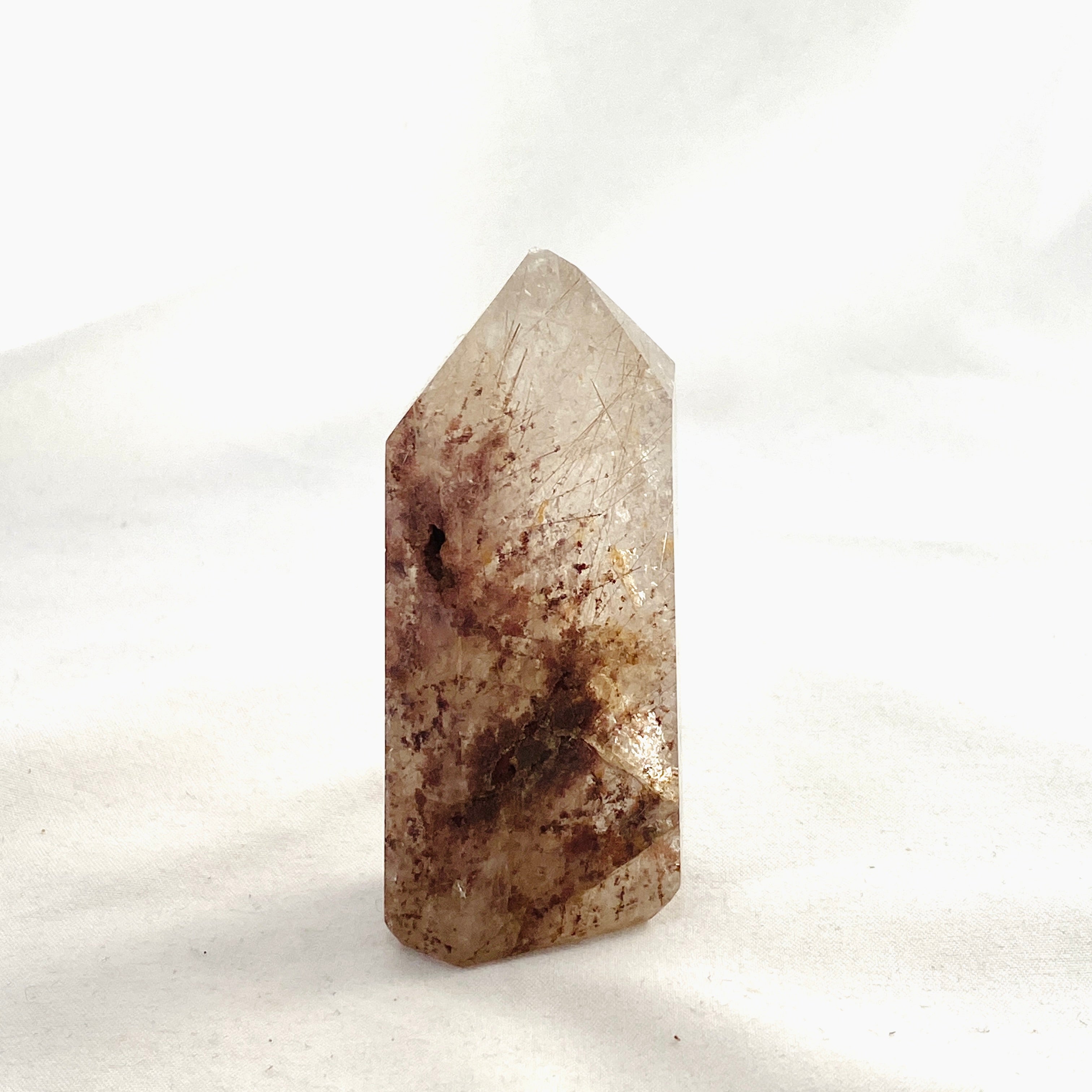 Natural Rutilated Quartz Point RTQP 01 - Healing Crystal for Meditation, Energy Work & Spiritual Growth | Perfect for Home Decor, Yoga & Reiki