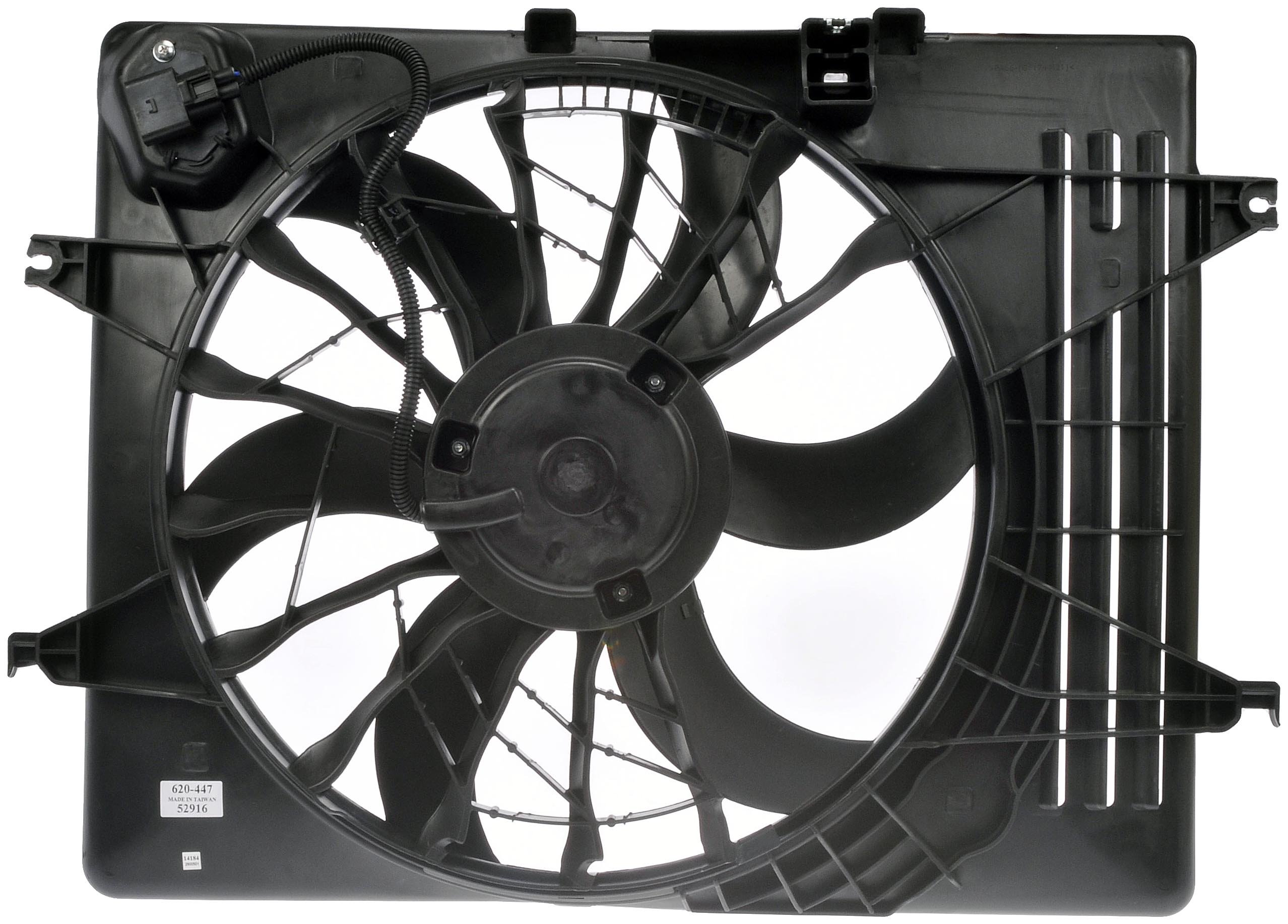 Dorman 620-447 Engine Cooling Fan Assembly Replacement for Hyundai Elantra, Sonata, Santa Fe | High Performance Cooling System Part | Perfect for Summer Driving & Overheating Prevention
