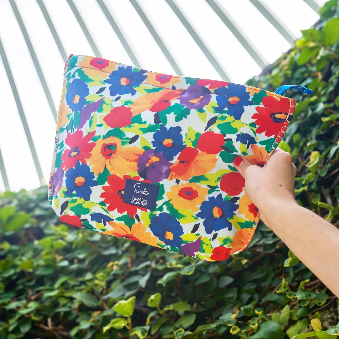 Frances Valentine Floral Explosion Large Skipper Pouch - Stylish Crossbody Bag for Women, Perfect for Everyday Use, Travel & Shopping