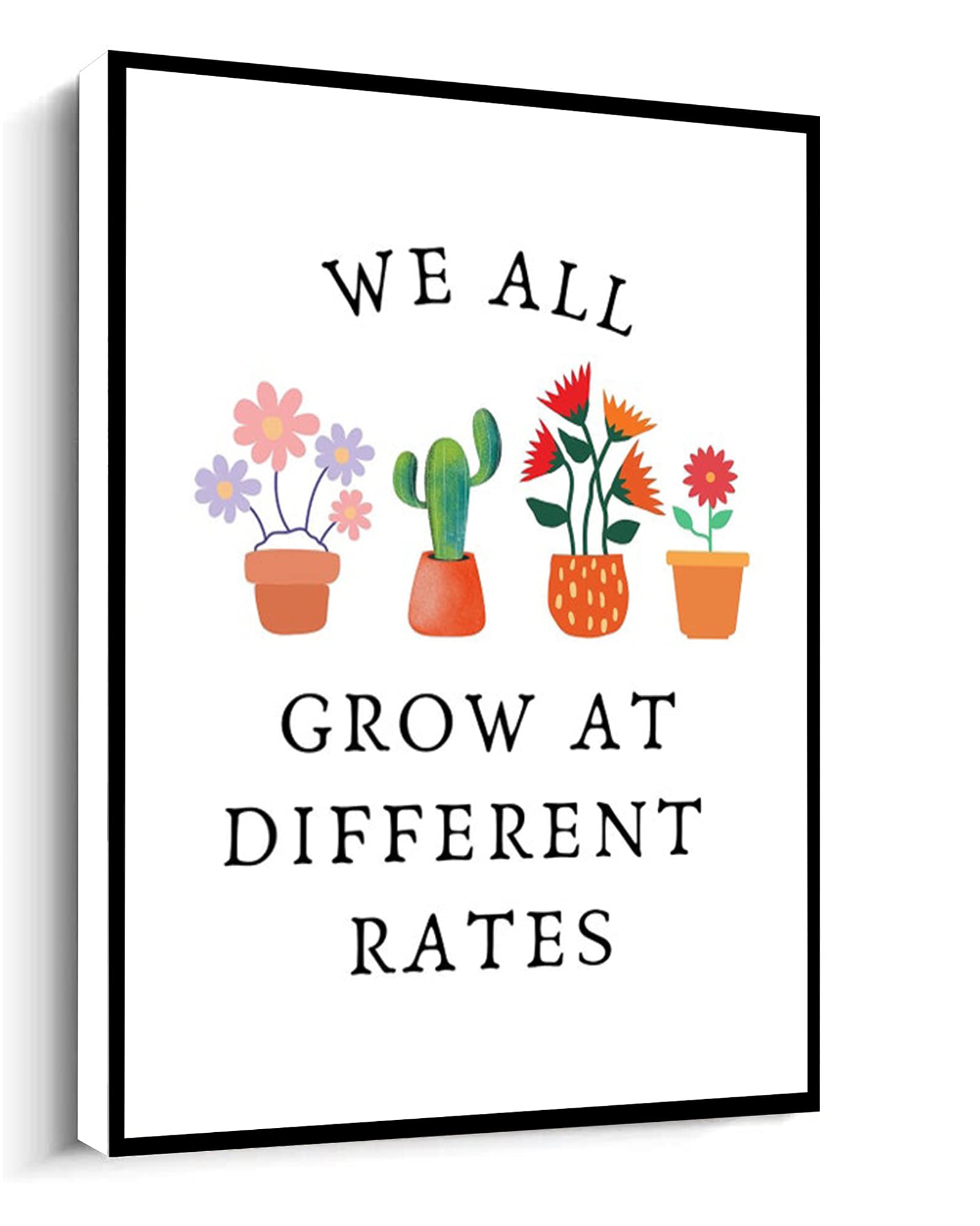MUSAPILUX Growth Mindset Poster - Motivational Wall Art for Therapy Office, Living Room, Bedroom & Home Decor - 12x16 Inch Framed Canvas Print - Inspirational Quote for Personal Development & Mental Wellness
