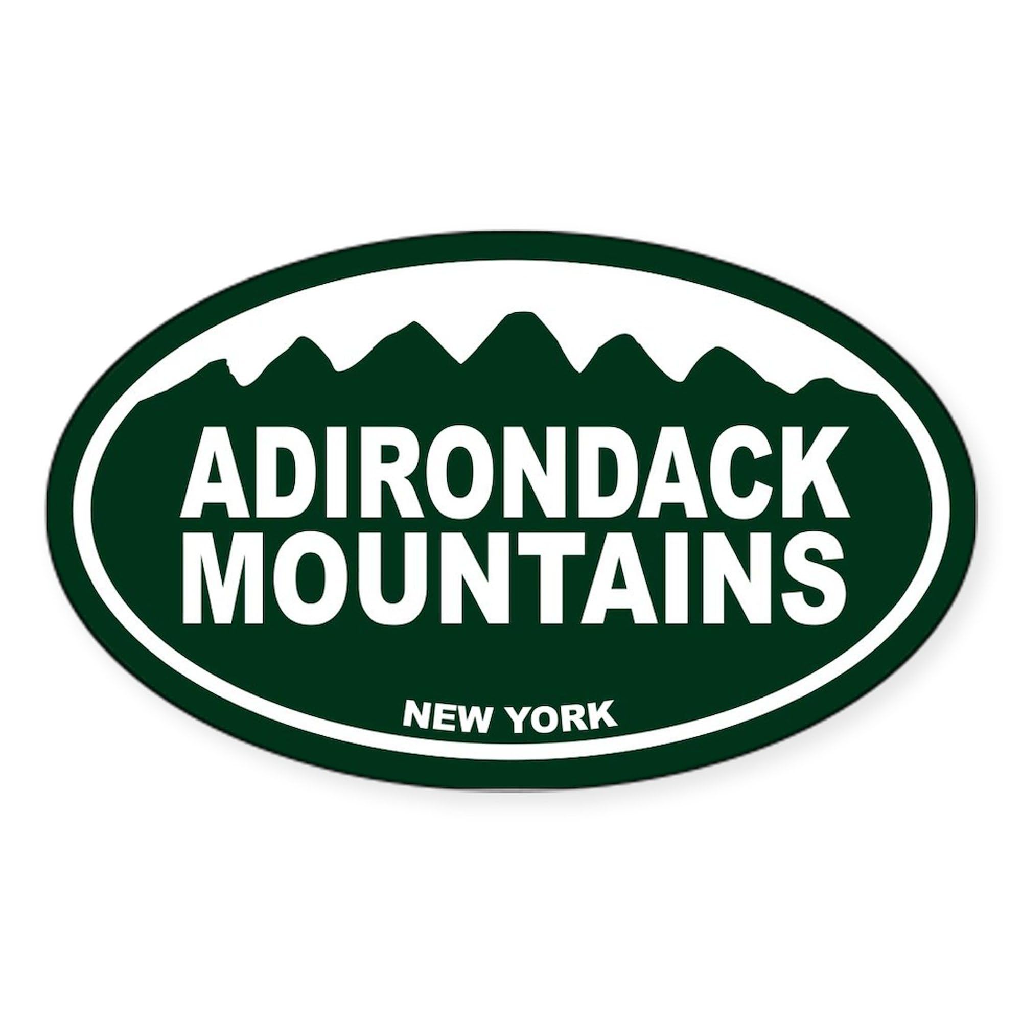 Adirondack Mountain Car Sticker - Oval Bumper Decal for Cars & Laptops