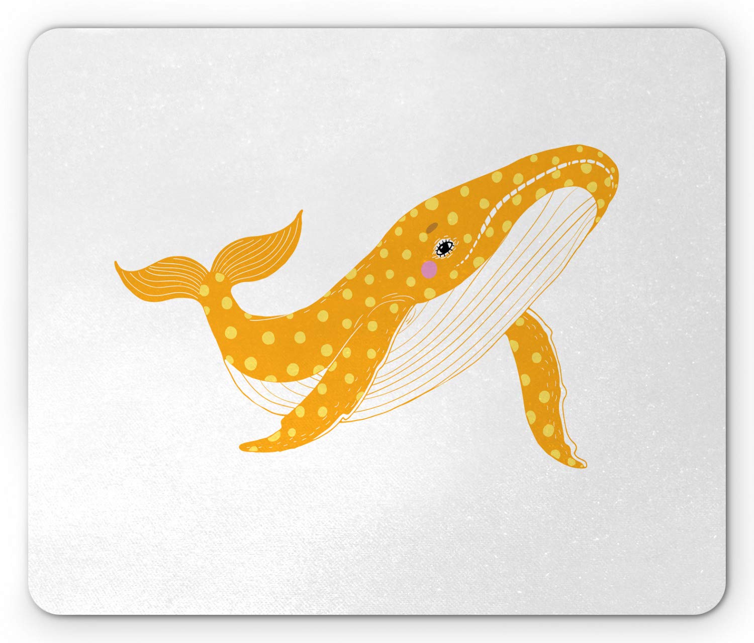 Ambesonne Whale Mouse Pad - Non-Slip Rubber Mousepad with Cartoon Sea Animal Design, Standard Size Rectangle Computer Mouse Mat in Marigold Yellow - Perfect for Office, Gaming & Home Workspace