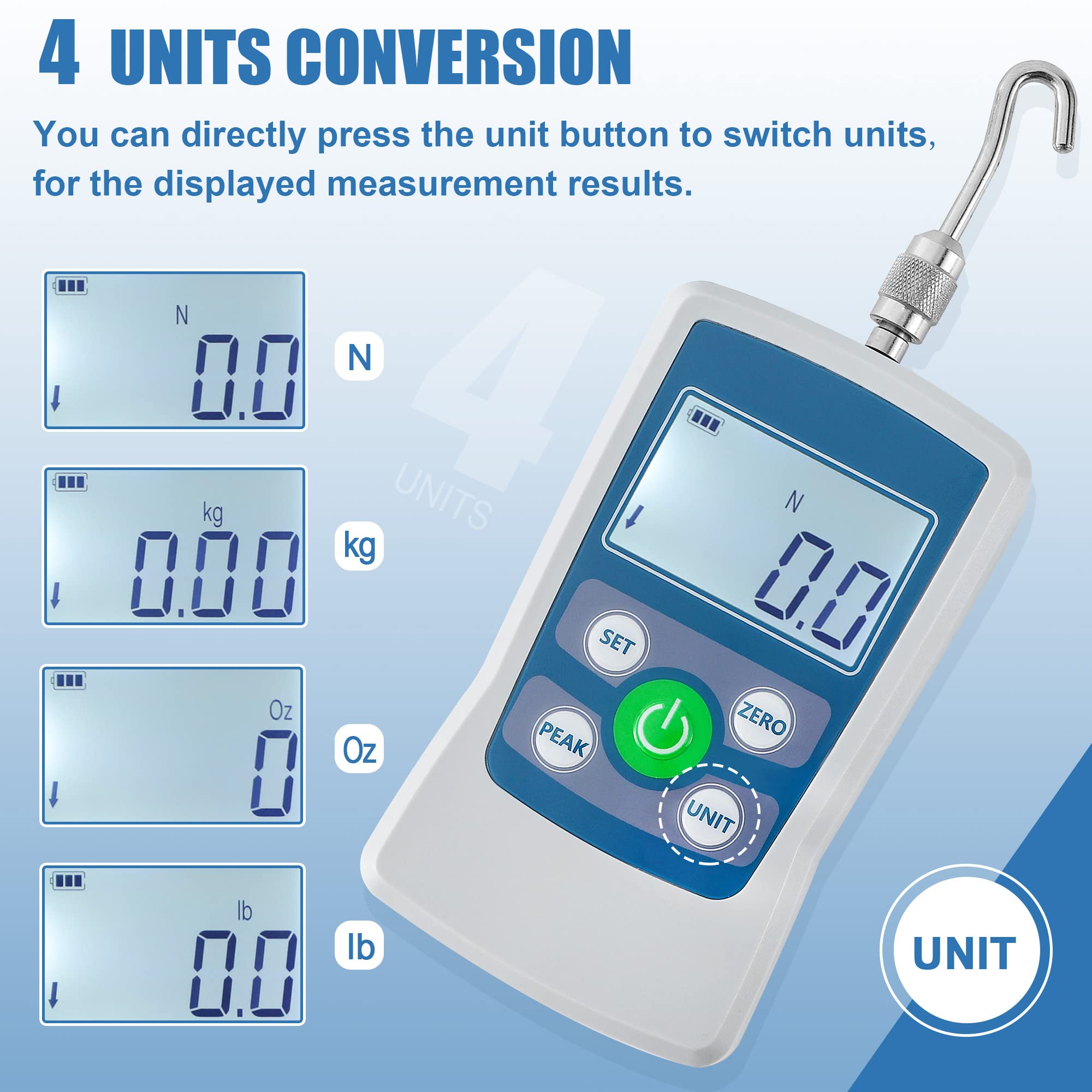 BAOSHISHAN ZMF-500N Digital Force Gauge with APW Test Stand - High Precision Force Measurement Tool for Industrial Testing, Quality Control & Material Research