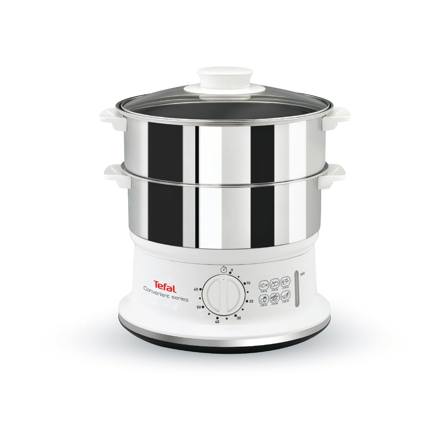 Tefal VC1451 Electric Food Steamer - 3-Tier Stainless Steel Basket for Healthy Cooking | Perfect for Vegetables, Fish & Meal Prep | Ideal for Home & Kitchen Use