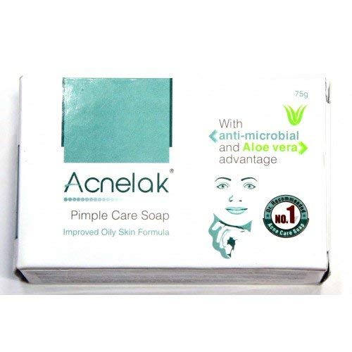 Acnelak Pimple Care Soap for Acne Treatment - 75g White Facial Cleansing Bar | Gentle Face Wash for Teens & Adults with Oily & Sensitive Skin | Helps Prevent Breakouts & Redness