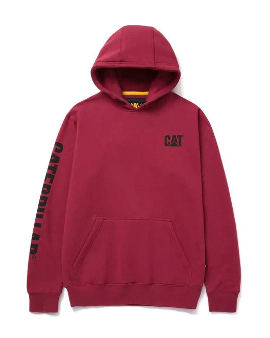 CAT Men's Banner Logo Hooded Sweatshirt - Soft Fleece Pullover for Casual Wear & Outdoor Activities