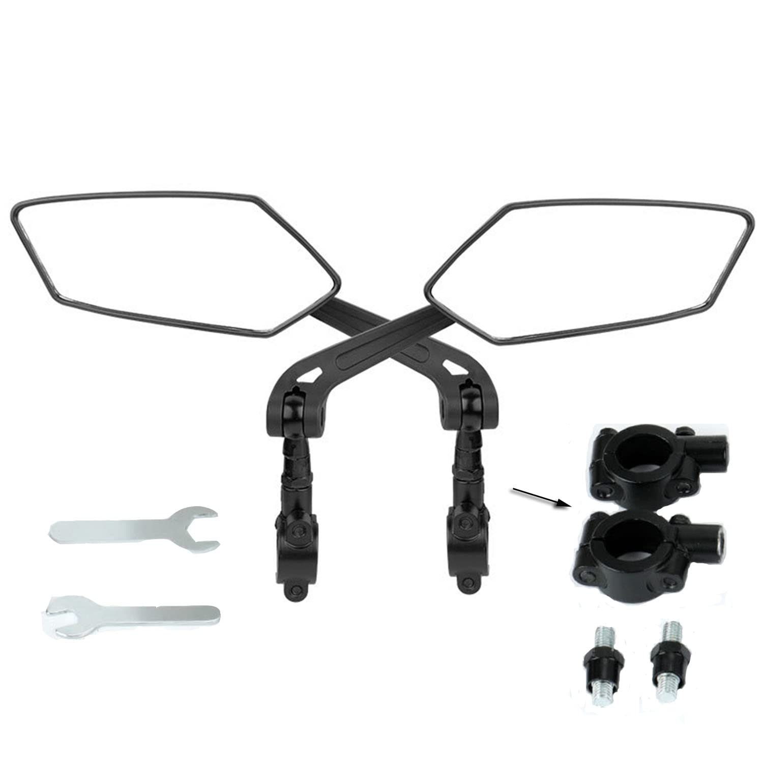 360° Adjustable HD Bike Mirror Set - Large Lens Handlebar Rearview Mirror for Enhanced Cycling Safety | Perfect for Road Bikes, Mountain Bikes & Commuting