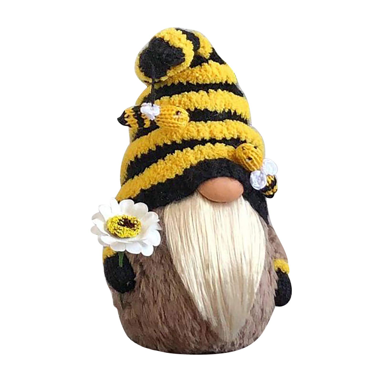 Handmade Yowein Bee Gnome Plush Doll - Spring Sunflower Faceless Ornament for Bedroom, Desktop, Farmhouse & Kitchen Decor | Cute Bumblebee Elf Home Decoration (Yellow) - Perfect for Easter Gifts, Nursery Room Decor & Cozy Farmhouse Styling