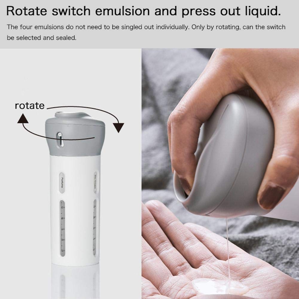 4-in-1 Travel Dispenser Bottle Set - Leak Proof Refillable Cosmetic Containers for Toiletries, Lotion & Liquid - Perfect for Air Travel, Gym & Vacation Essentials (BPA-Free Plastic)