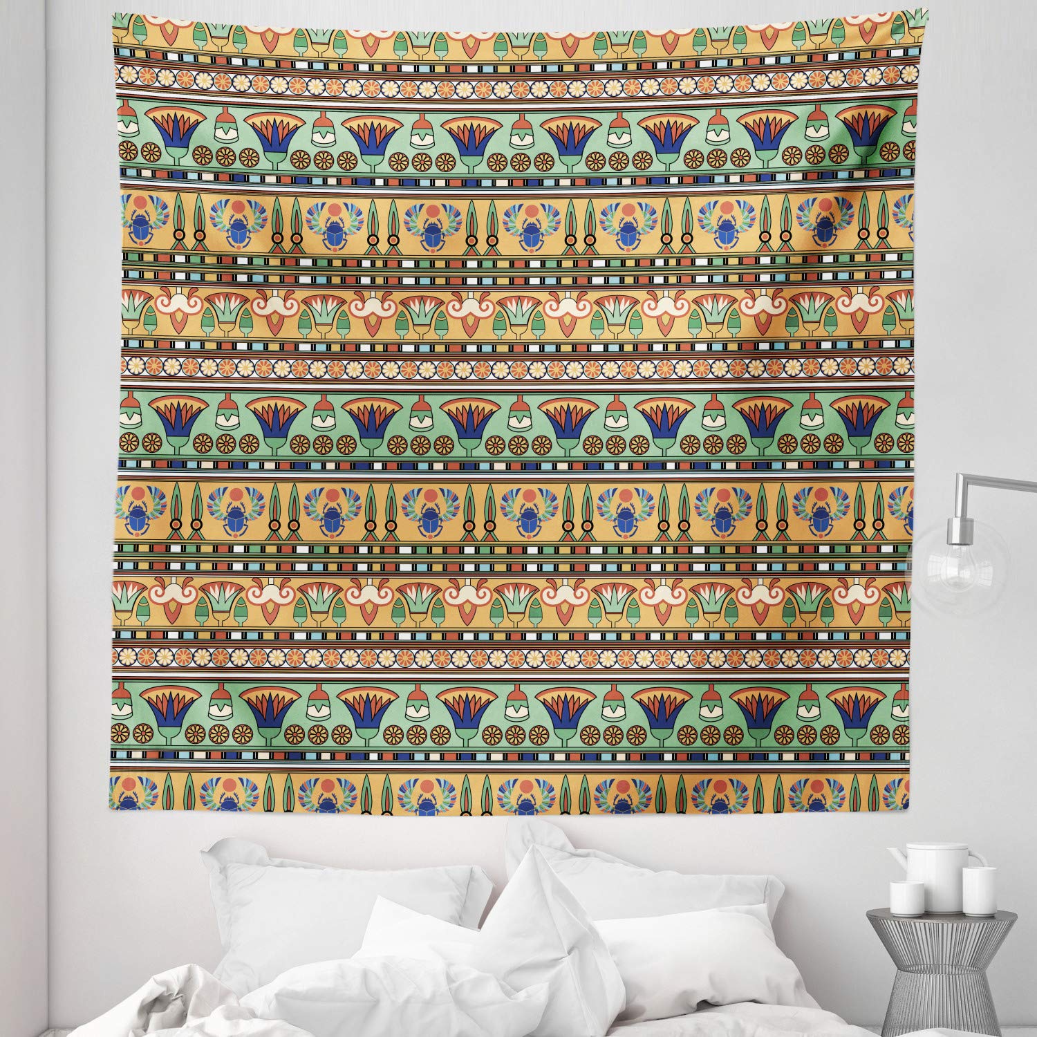 Ambesonne Egyptian Print Tapestry Queen Size 88