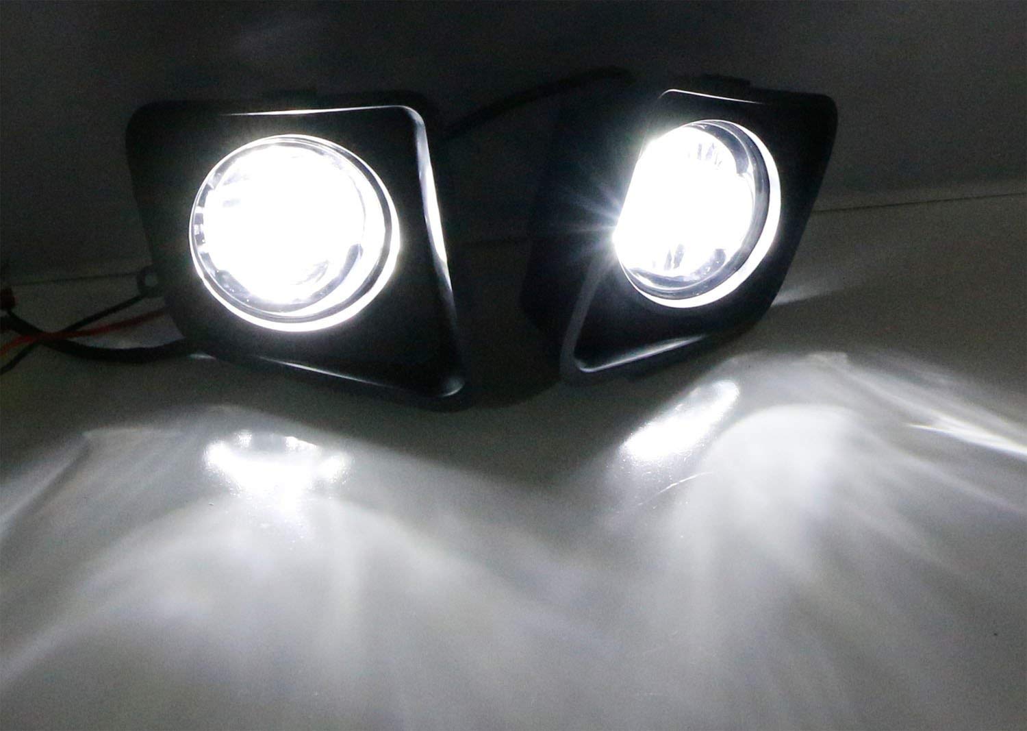 iJDMTOY High Power XB-D LED Fog Lights & Driving Lights Kit for 2014-2021 Toyota Tundra - Includes Garnish Bezels & Wiring Harness | Durable Off-Road Lighting for Night Driving & Foggy Conditions