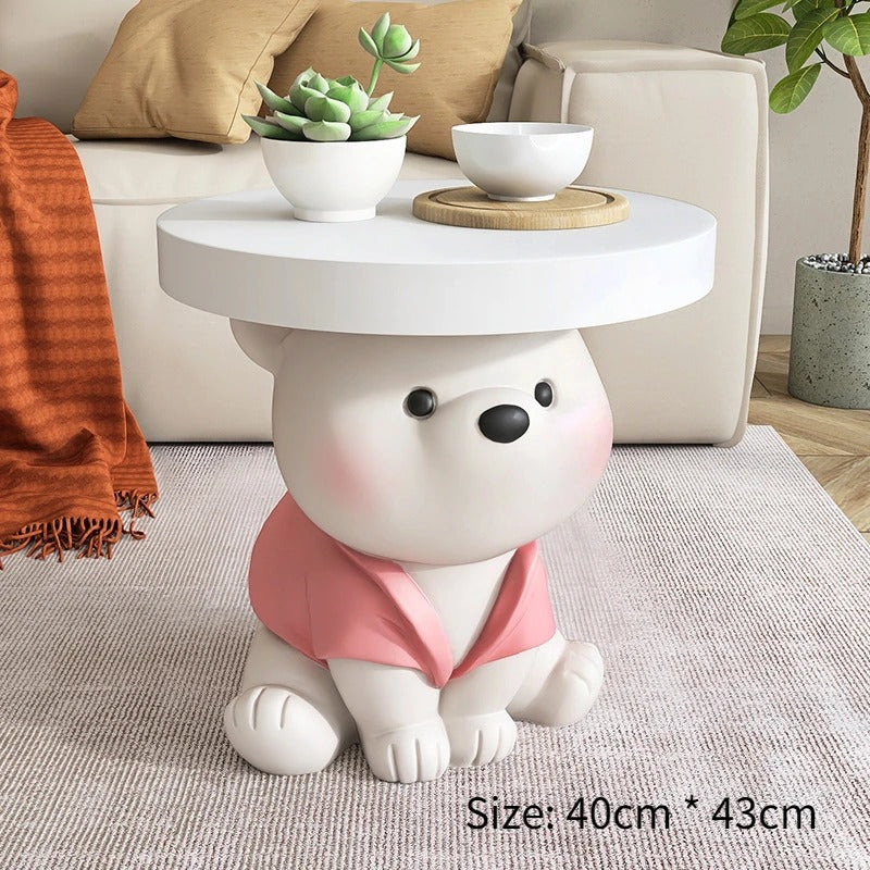 Vigorous Bear Statue - Bluetooth Speaker Side Table Decor, Handcrafted Resin Sculpture for Home & Office - Perfect for Living Room, Bedroom, or Gift Giving