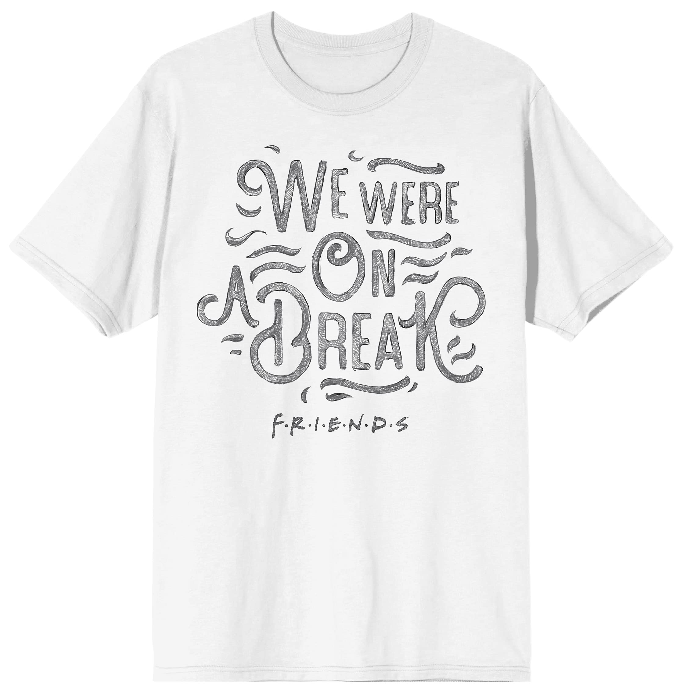Friends TV Show 'We Were on a Break' Quote Men's White Graphic T-Shirt - Casual Wear & Fan Gift for Friends Lovers