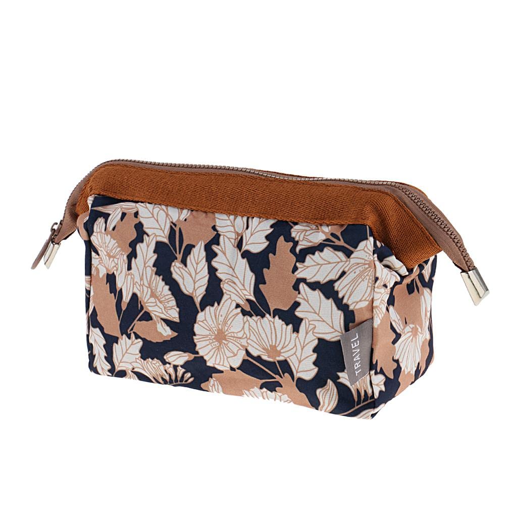 Waterproof Travel Organizer Bag - Cosmetic & Makeup Pouch Case for Toiletries (Brown) | Perfect for Air Travel, Camping & Gym Essentials Storage