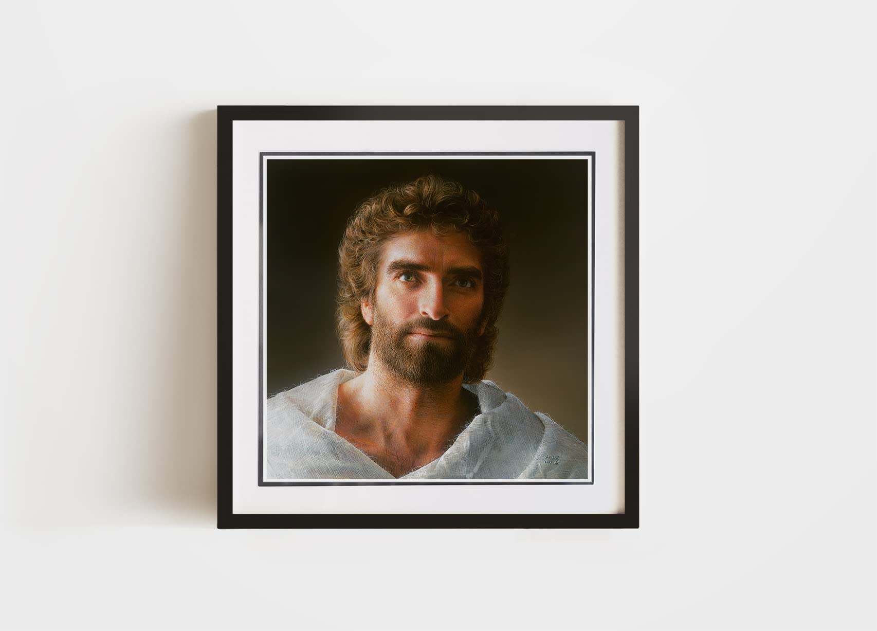 Jesus 12x12 Double Matted & Framed Paper Print - Religious Wall Art for Home Decor, Church & Office - Perfect for Gifts & Spiritual Inspiration