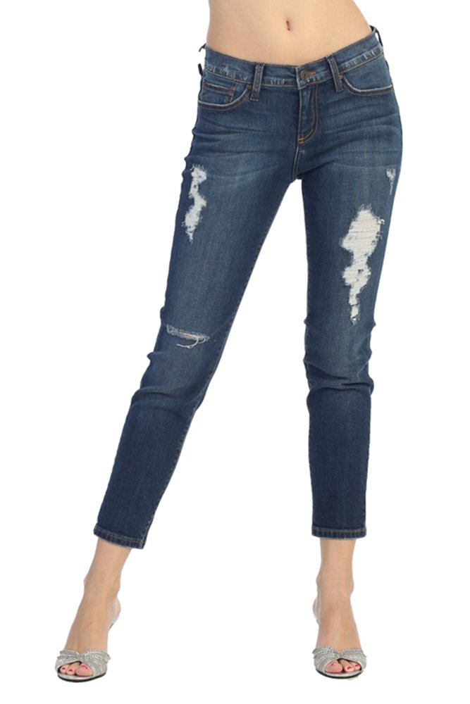 Angry Rabbit Women's Premium High-Waist Distressed Denim Jeans - Trendy Ripped Skinny Jeans for Casual Wear & Night Out