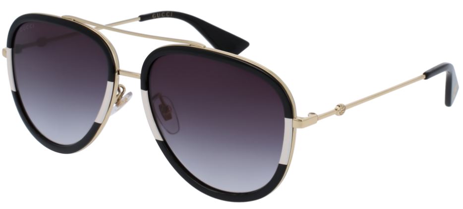 Gucci GG0062S 006 Gold Grey Gradient Sunglasses - Acetate & Metal Frame - Made in Japan - Luxury Fashion Accessory for Women & Men - Perfect for Beach, Driving & Outdoor Activities
