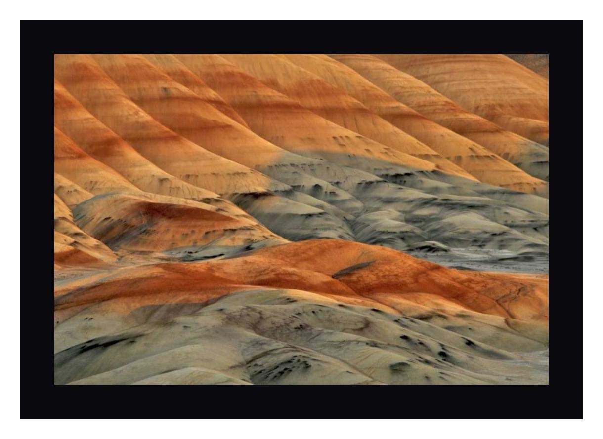 Steve Terrill Oregon John Day Fossil Beds NM Painted Hills -2 Framed Canvas Art Print 26x36 Inch - Black Frame Ready to Hang - Wall Decor for Living Room, Bedroom & Office