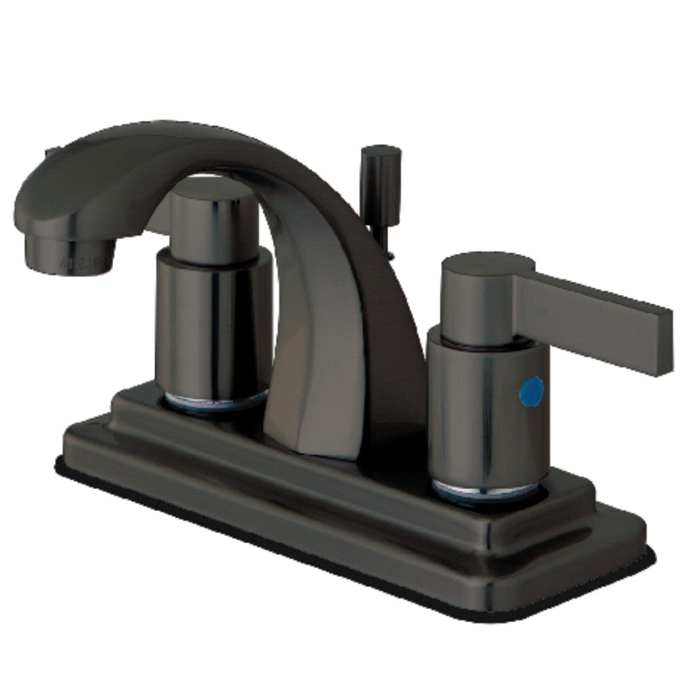 Kingston Brass KB4642NDL NuvoFusion 4-Inch Centerset Bathroom Faucet - Modern Waterfall Spout for Vanity Sink, Oil-Rubbed Bronze Finish, Perfect for Home & Hotel Bathroom Renovation