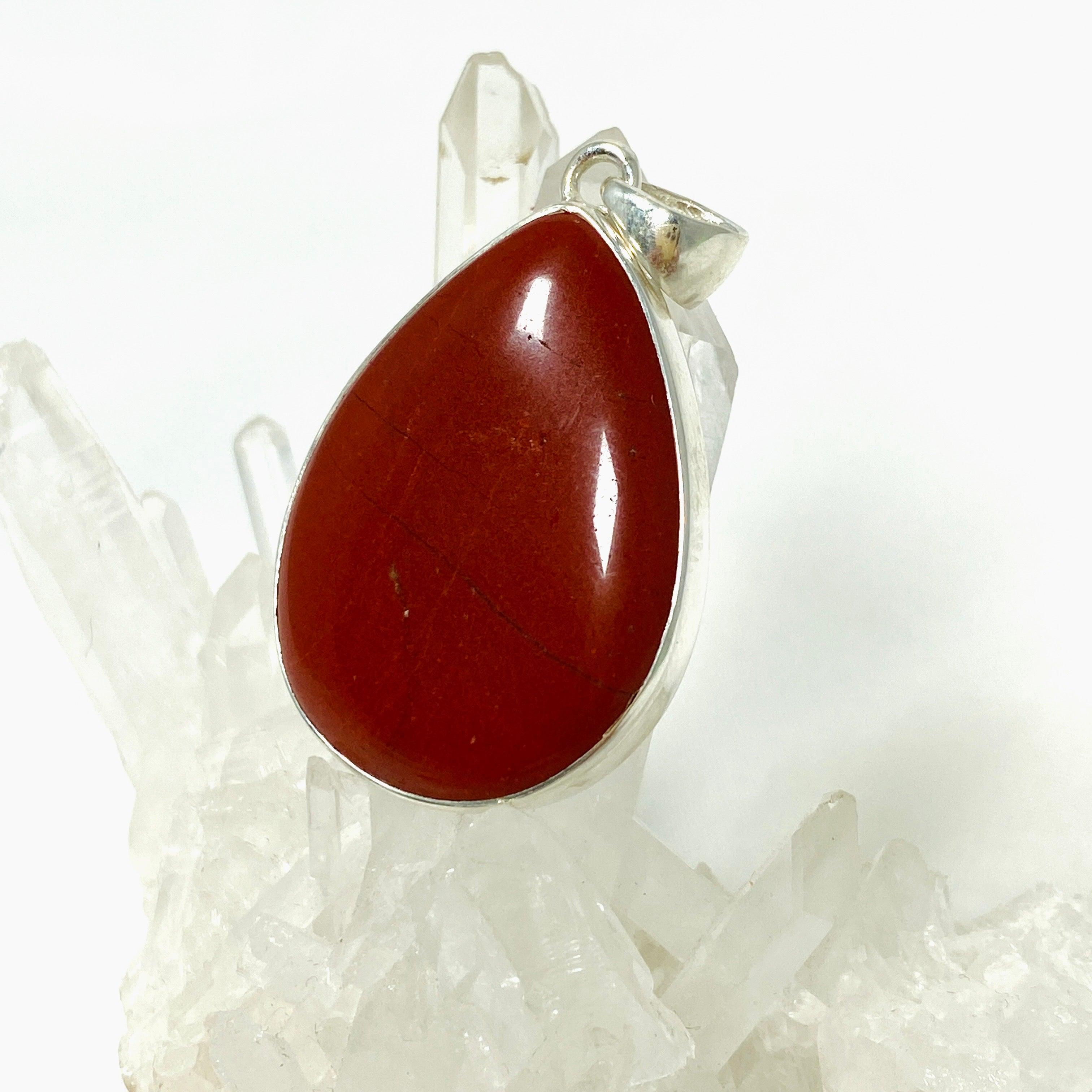 Red Jasper Teardrop Pendant Necklace KPGJ4443 - Natural Stone Jewelry for Women, Healing Crystal Gift for Meditation & Spiritual Protection
