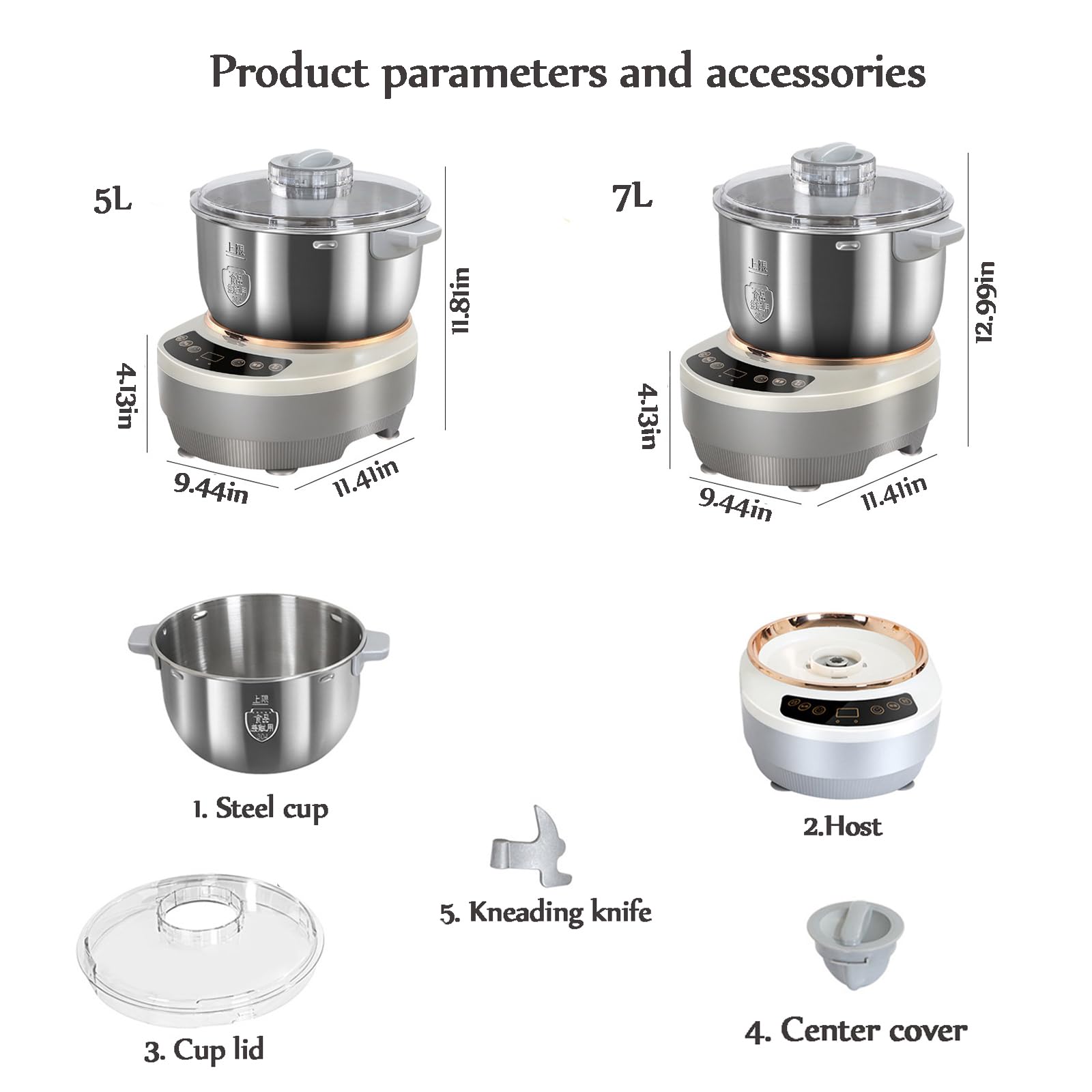 Professional 5L Stainless Steel Dough Kneading Machine with Fermentation Function - Microcomputer Timing & Touch Panel, Split Design Dough Mixer Proofer for Easy Cleaning - Perfect for Home Bakeries, Pizza Shops, and Bread Making Enthusiasts