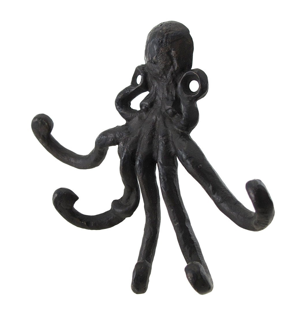 SPI Home Octopus Key Hook - Wall Mounted Key Holder for Entryway, Kitchen & Office Organization - Rustic Coastal Decor for Home & Apartment