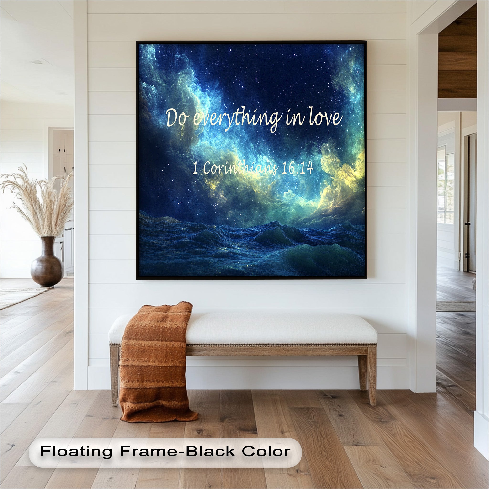 1 Corinthians 16:14 Bible Verse Canvas Print - Christian Wall Art with Love and Faith Scripture - Perfect for Home Decor, Church Gifts & Spiritual Inspiration