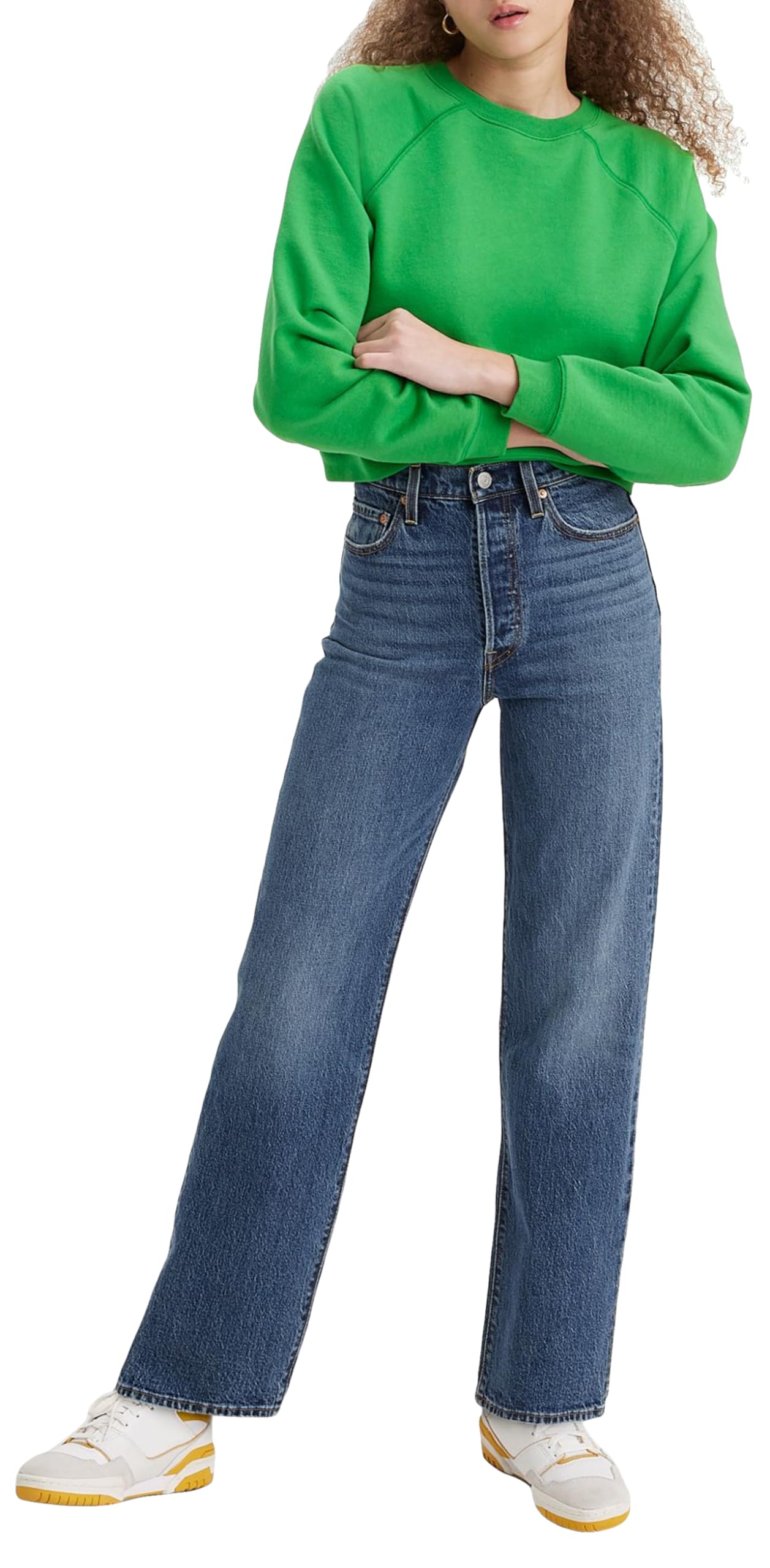 Levi's Women's Ribcage High Waist Straight Leg Full Length Jeans - Comfortable Stretch Denim Pants for Casual Wear & Everyday Outfits