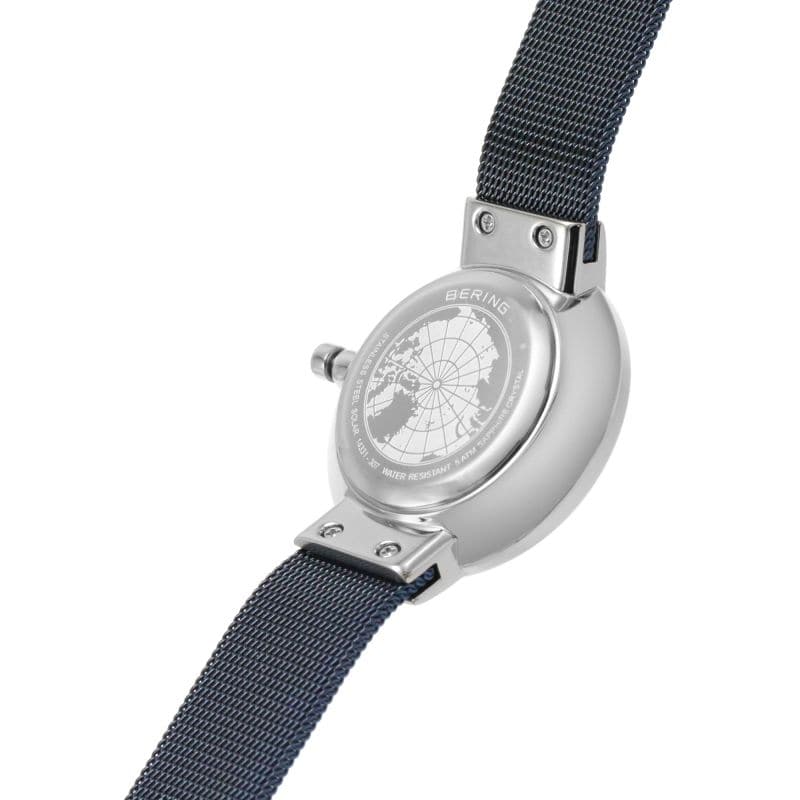 BERING Classic Blue Dial Sapphire Women's Watch with Milanese Bracelet - Elegant Timepiece for Business, Casual & Special Occasions