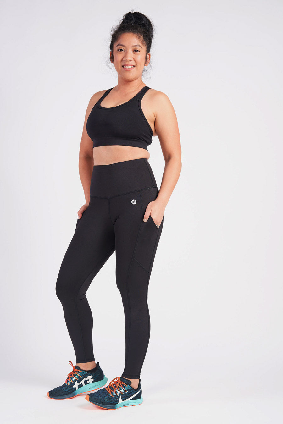 Petite Smart Pocket Full Length Tight - Black | Slimming Yoga Pants for Women | Perfect for Workouts, Running & Lounge Wear