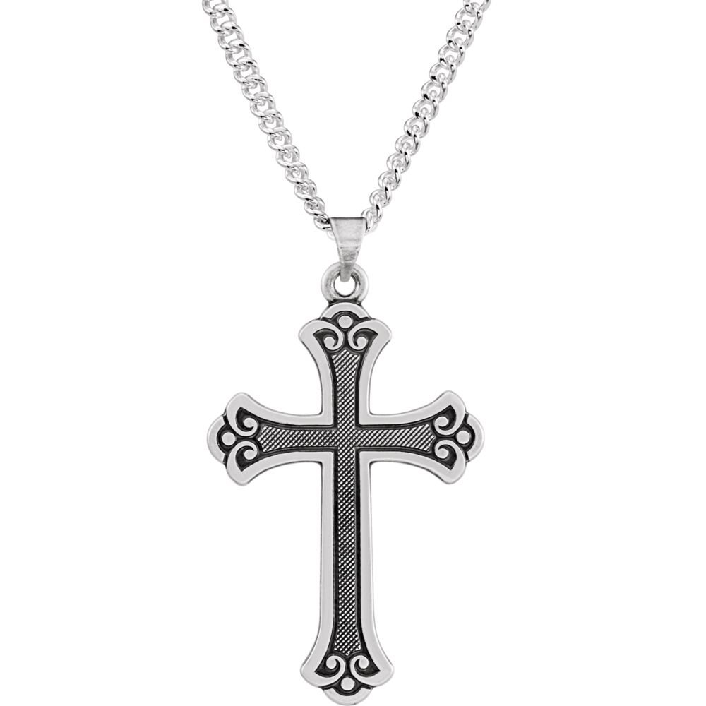 925 Sterling Silver Polished Religious Cross Pendant Necklace for Women - Faith Inspired Jewelry Gift for Baptism, Confirmation & Daily Wear