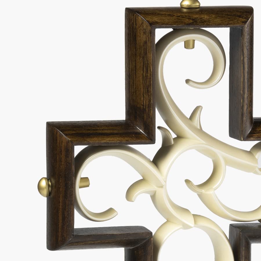 Stunning Umber Hardwood Wedding Unity Cross® - Elegant Alternative to Unity Candle & Sand Ceremony | Perfect for Christian Weddings, Vow Renewals & Anniversary Celebrations