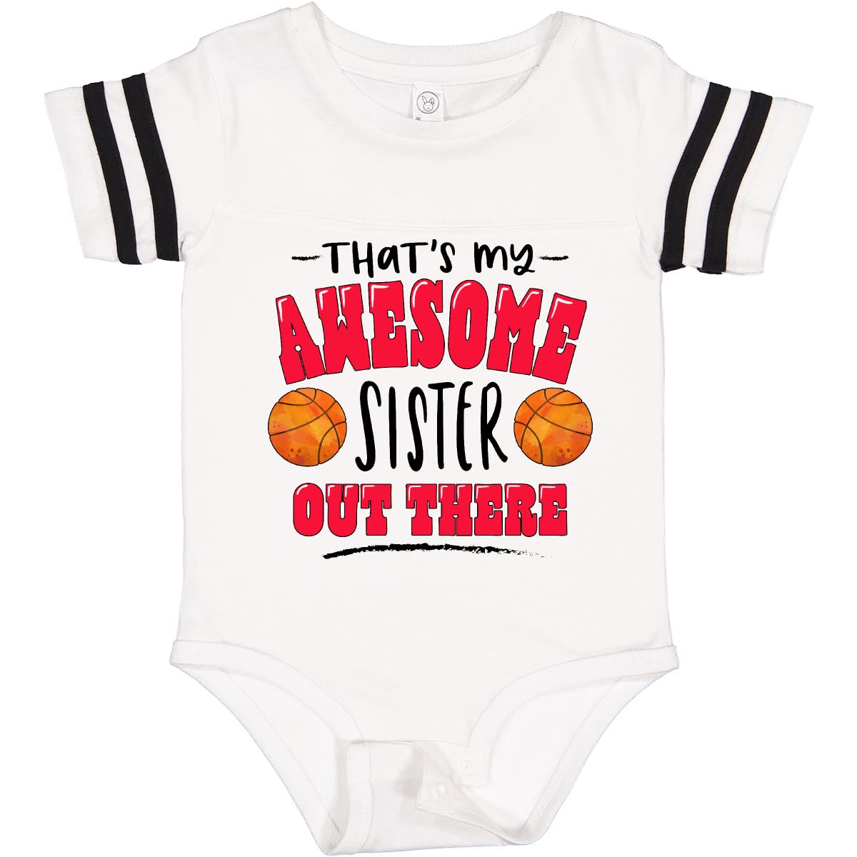 Inktastic Awesome Sister Basketball Bodysuit for Baby Girls