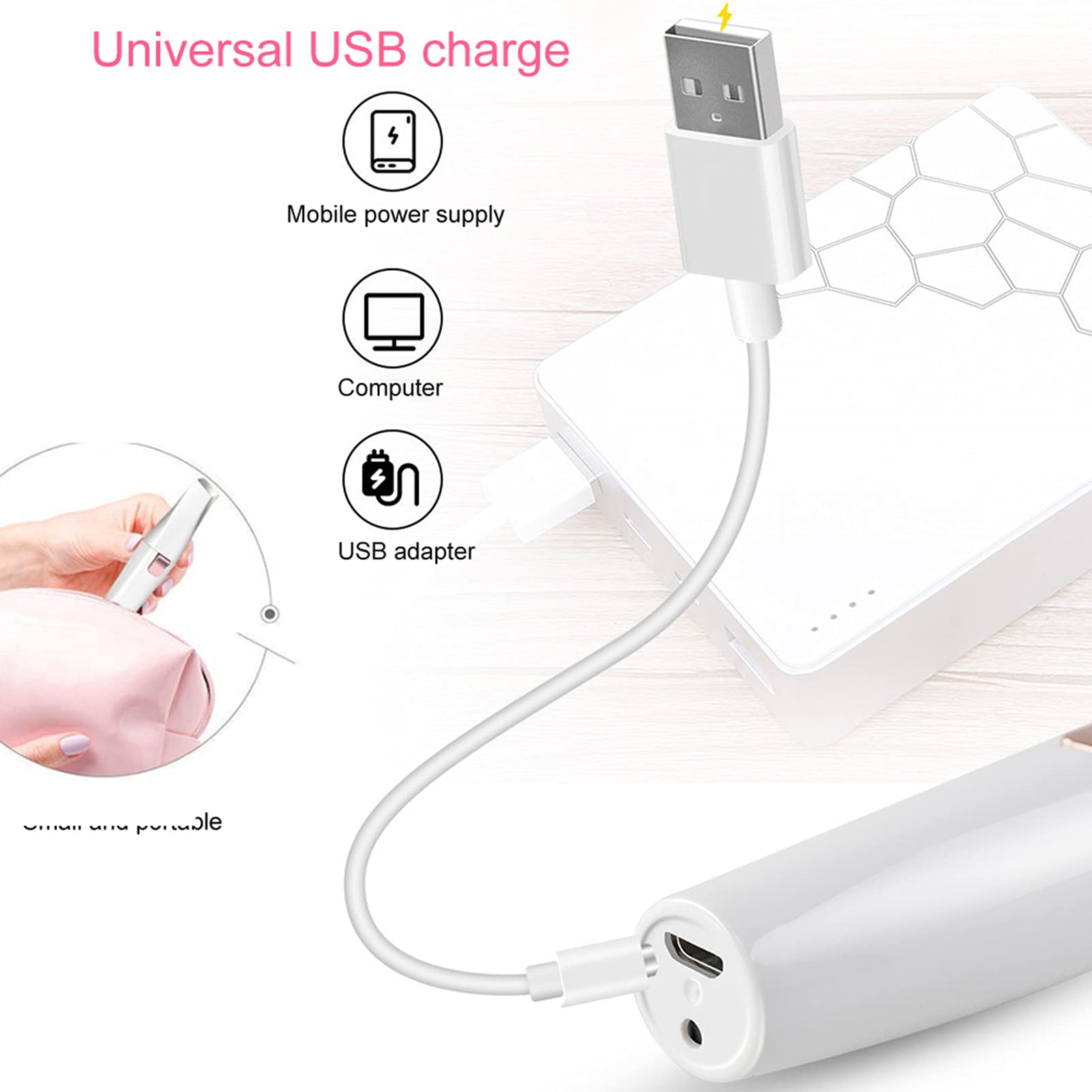 Painless USB Facial Hair Remover for Women - Electric Eyebrow & Face Hair Trimmer, Portable Ladies Shaver for Lip, Upper Chin & Cheek | Perfect for Travel, Home Use & Quick Touch-Ups