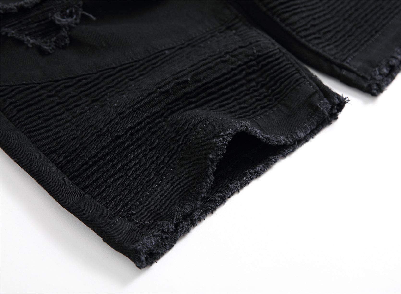Men's Casual Distressed Denim Shorts - Classic Fit Ripped Short Jeans for Summer | Comfortable & Stylish (30, Black) | Perfect for Beach, Travel & Outdoor Activities