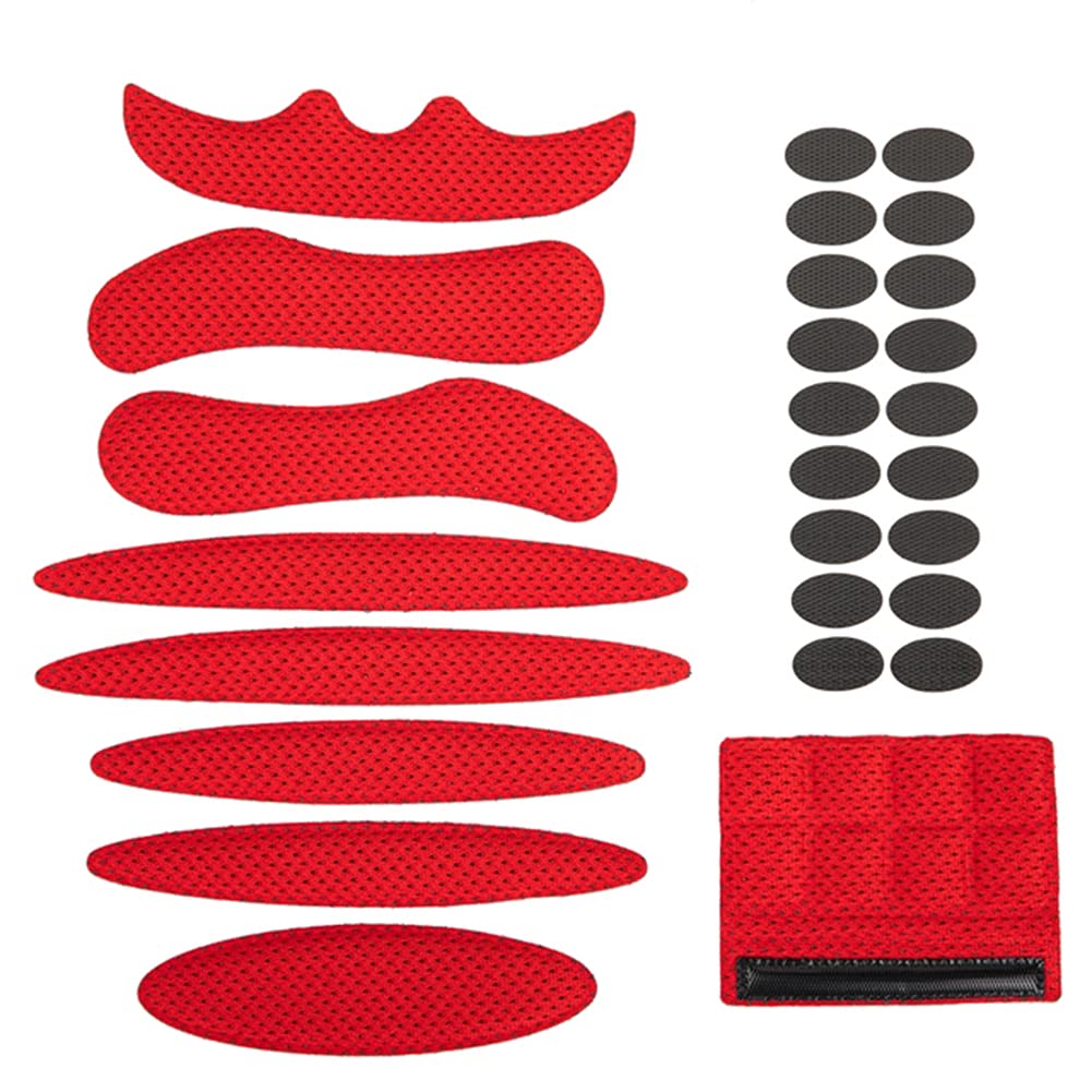 iKASUS Red Bicycle Helmet Pad Kit - Breathable Comfort Replacement Pads for Bike & Motorcycle Helmets | Universal Fit, Sponge Protection | Perfect for Cycling, Commuting & Outdoor Sports