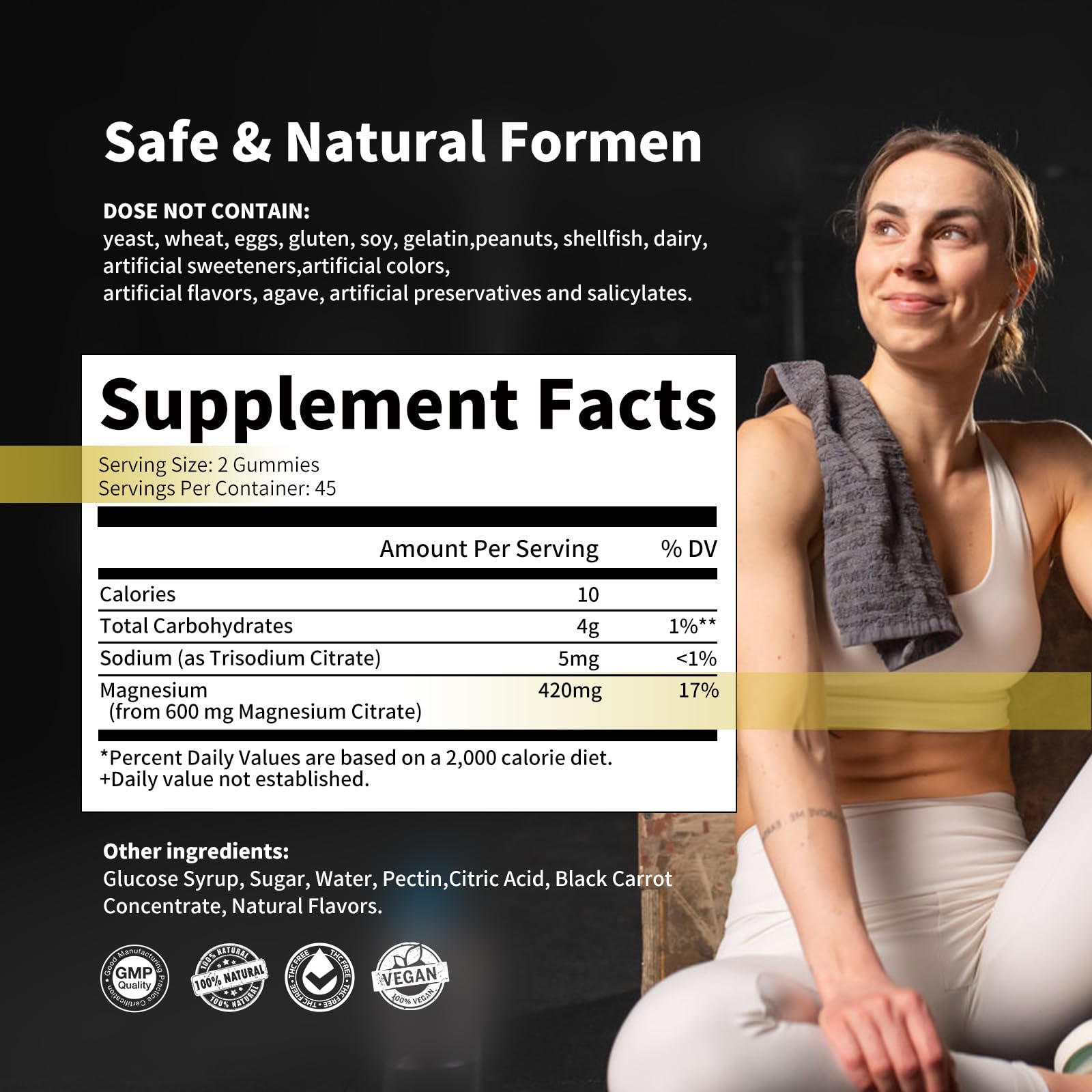 Premium Magnesium Citrate Gummies 420mg per Serving - 90 Vegan Strawberry Gummies for Relaxation, Muscle Recovery & Bone Health - Natural Energy Support Supplement - Perfect for Stress Relief, Workout Recovery & Better Sleep