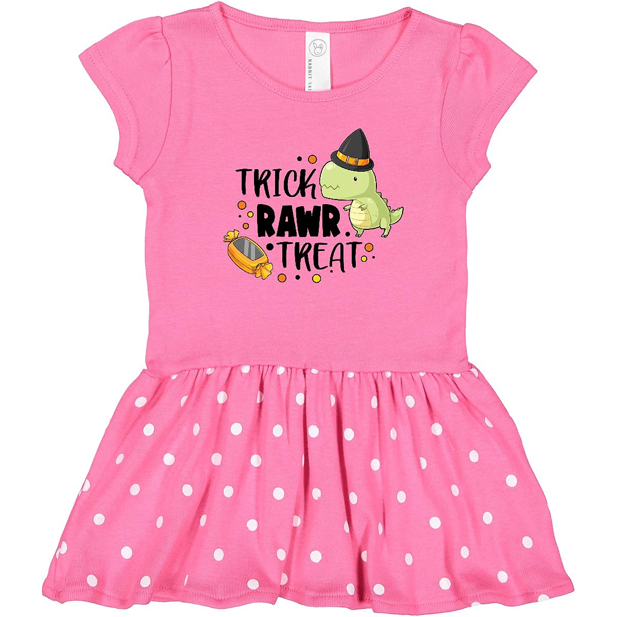 Inktastic Halloween Trick or Treat Dinosaur Toddler Dress - Cute Dino Costume for Kids, Boys & Girls - Perfect for Halloween Parties, Trick or Treating & Dress Up Play