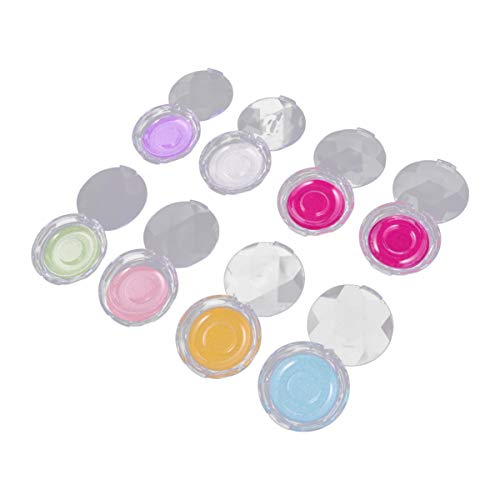 FRCOLOR Crystal Round Eyelash Storage Box - 8pcs Empty Plastic Lash Containers for False Eyelashes (Random Colors) | Perfect for Salon, Travel & Makeup Organizers