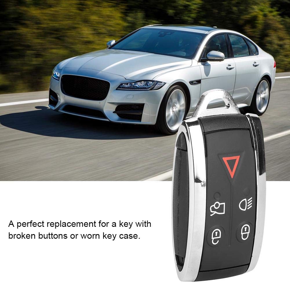 ARAMOX Car Key Fob Replacement - 5 Button Remote Key Shell Case Compatible with Jaguar XF 2009-2012 Models | Durable & Weatherproof Design for Everyday Use