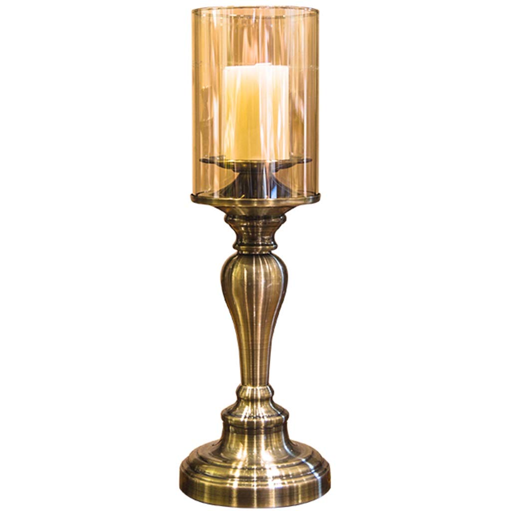 Vintage European Luxury Metal Glass Candle Holder - Elegant Dining Table & Home Decor for Living Room, Christmas Gift, Party & Wedding Centerpiece Decoration
