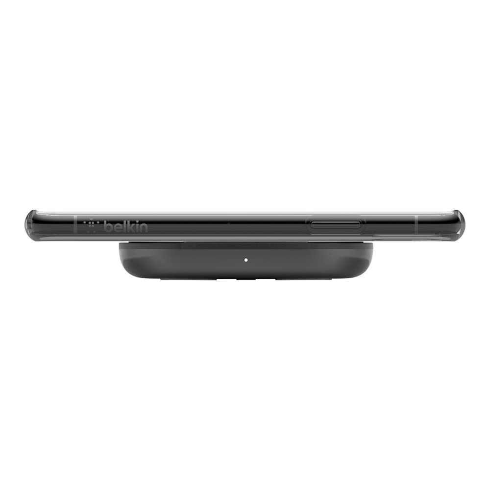 Belkin 10W Qi-Certified Fast Wireless Charging Pad for iPhone, Samsung Galaxy, Google Pixel, AirPods Pro - Compatible with Most Qi-Enabled Devices | Perfect for Bedside, Office Desk & Car Charging | Black (Power Adapter Not Included)