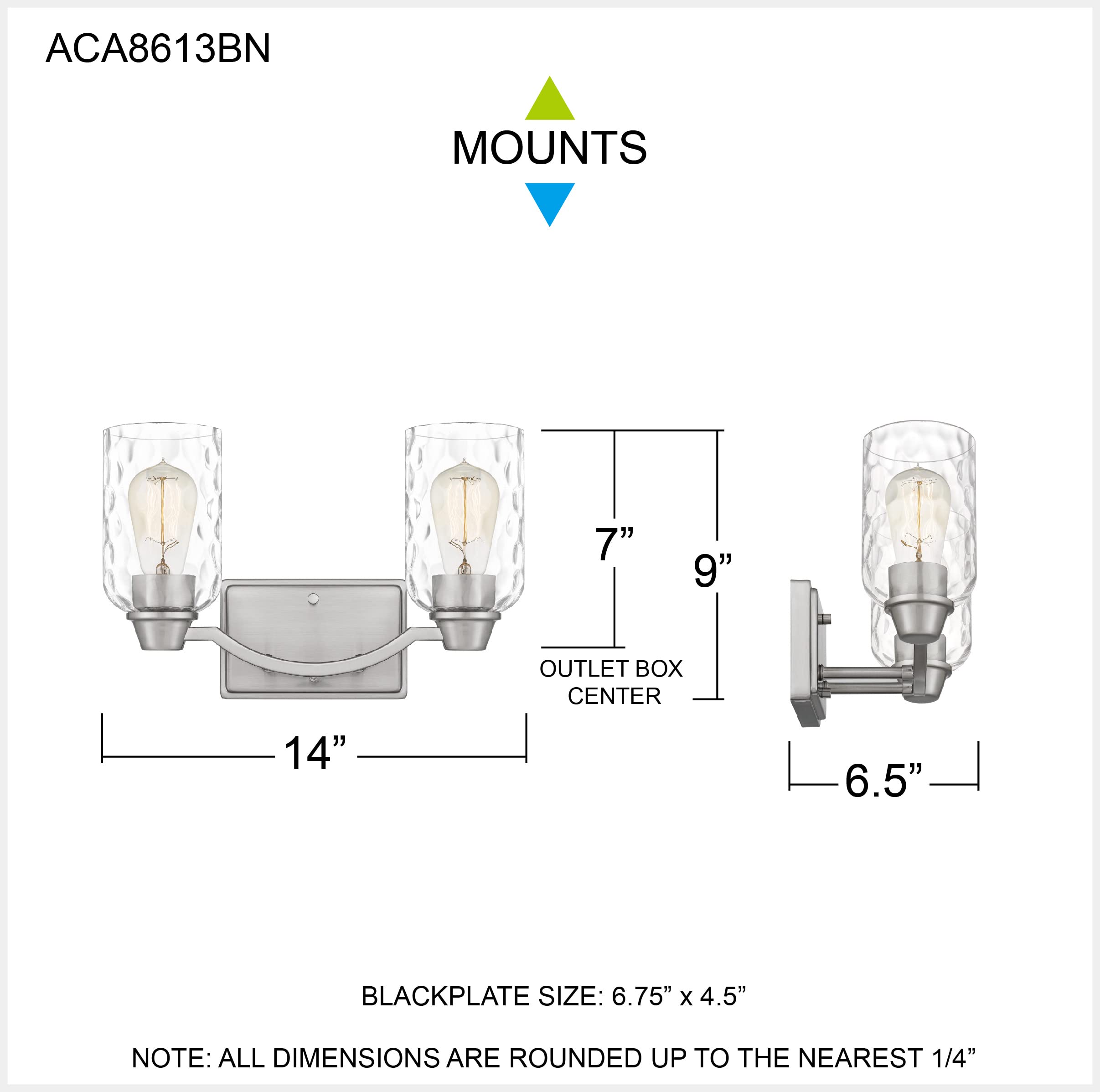 Quoizel Acacia 2-Light Brushed Nickel Bathroom Vanity Light - Perfect for Modern Bathroom & Powder Room Lighting