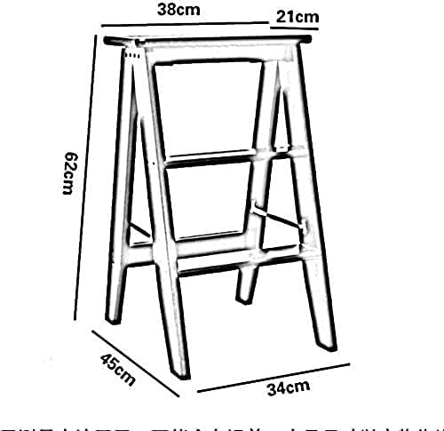 OKUOKA Multi-Functional 3-Tier Wooden Step Stool for Adults - Foldable Ladder Stool, Solid Wood Home Step Stool for Kitchen, Bathroom, and Storage Use