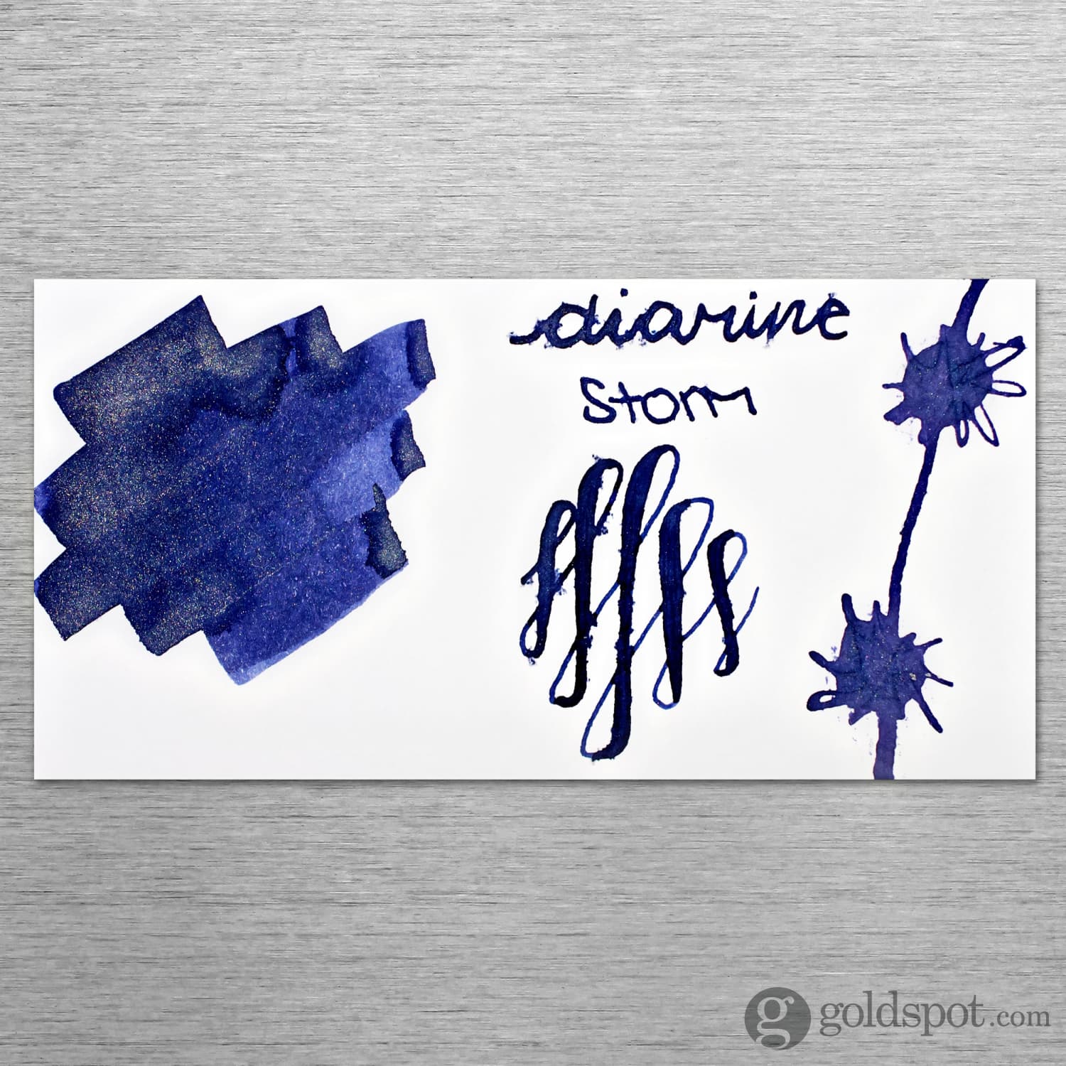 Diamine Inkvent Red Edition Shimmer Bottled Ink - Blue Grey Storm (50mL) | Premium Calligraphy & Fountain Pen Ink for Writing, Drawing & Art Projects