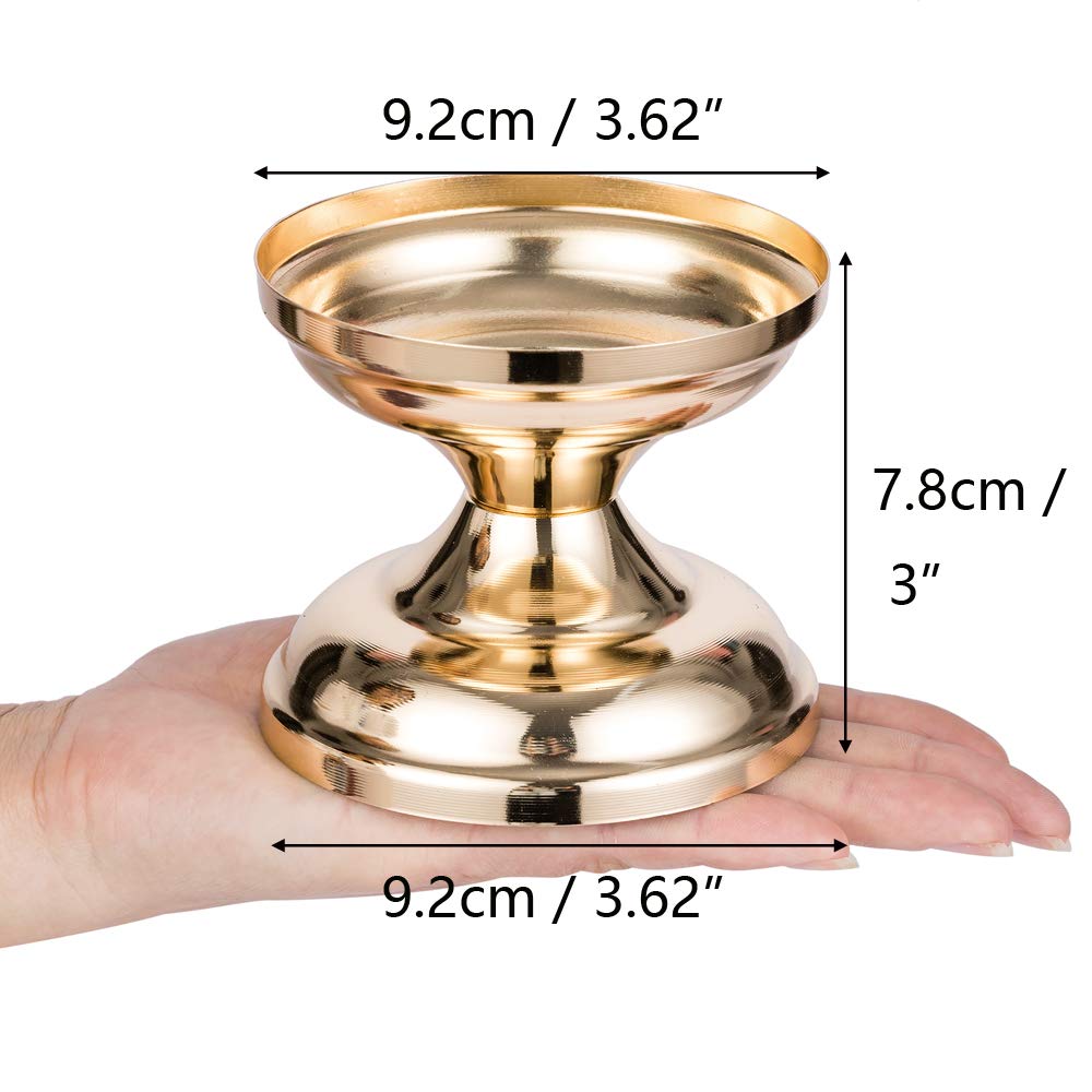 10 Pcs Gold Metal Pillar Candle Holders - Elegant Wedding Centerpieces & Candlestick Holders for 3