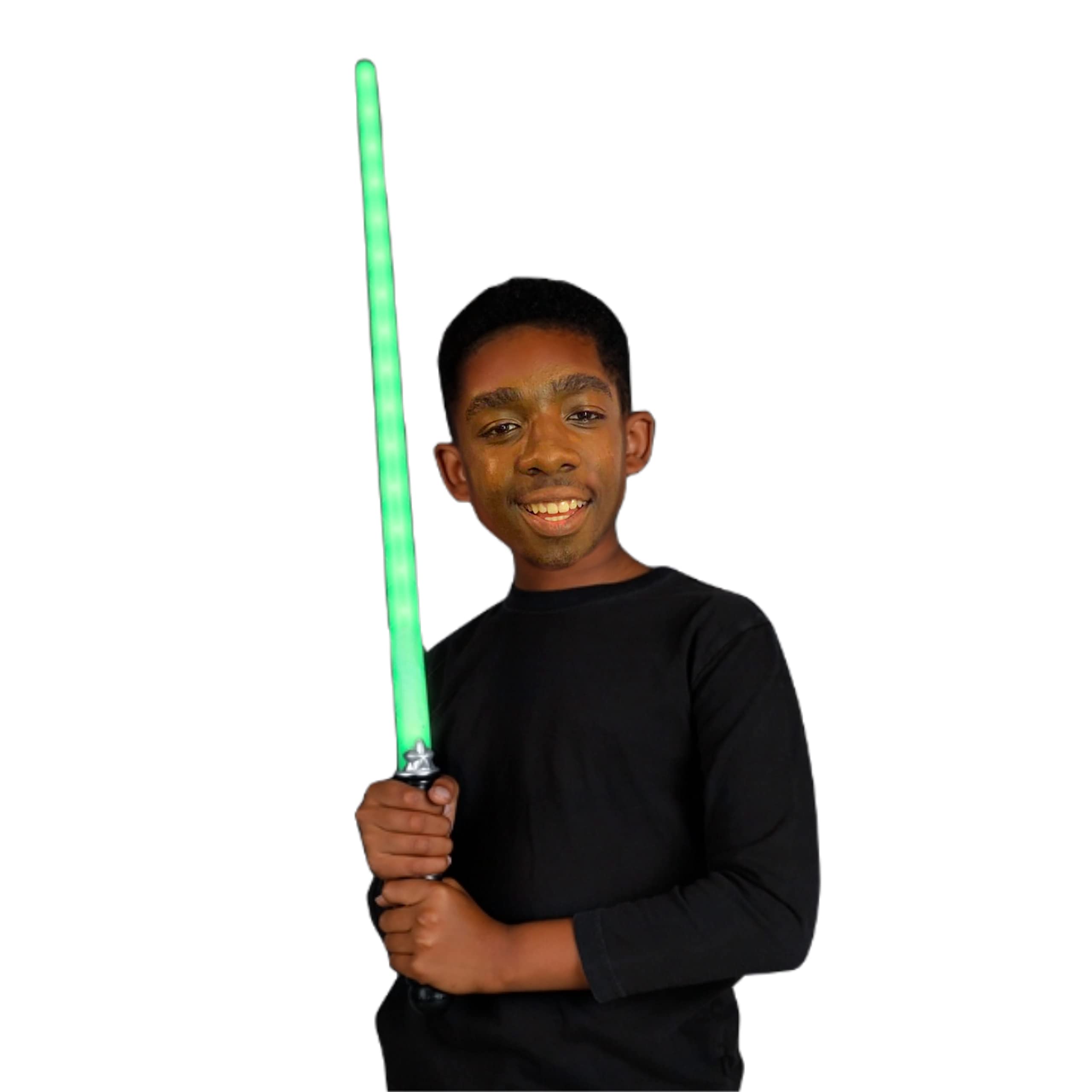 Blinkee 2-Pack LED Light Up Blue Light Saber Toy - Glow in The Dark Lightsaber for Kids, Star Wars Cosplay, Halloween Costume, Birthday Party Favors & Nighttime Play