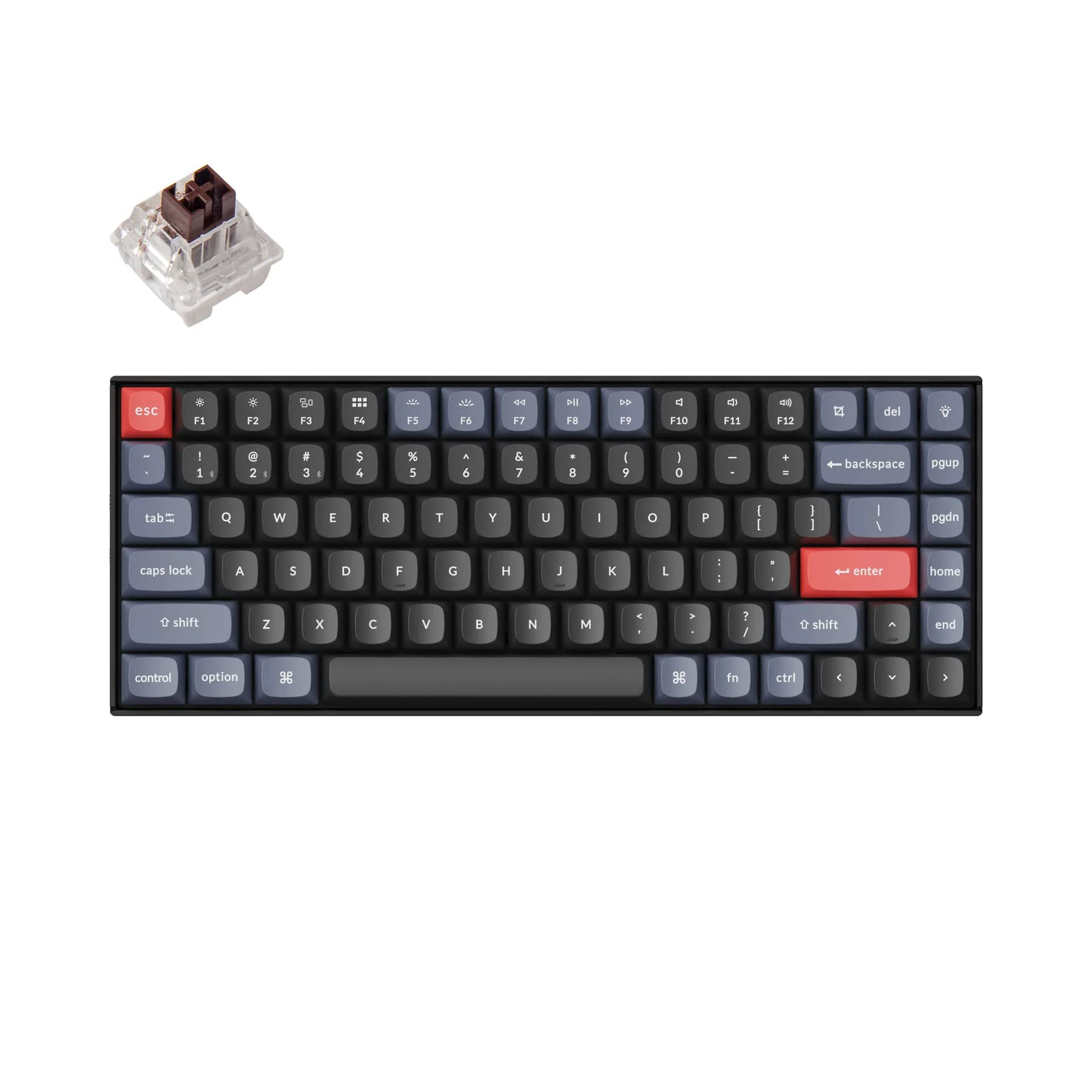Keychron K2 Pro 75% Hot-Swappable Wireless Mechanical Keyboard with PBT Keycaps - QMK/VIA Programmable, White LED Backlight, K Pro Brown Switch for Mac/Windows/Linux - Perfect for Office, Gaming & Programming