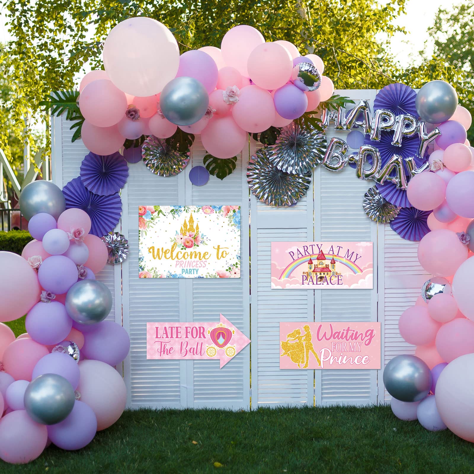 20-Piece Princess Birthday Party Decorations Set - Welcome Sign, Queen Directional Signs & Castle Decor for Girls Birthday, Baby Shower (10 Styles) | Perfect for Princess-Themed Parties, Baby Showers & Royal Celebrations
